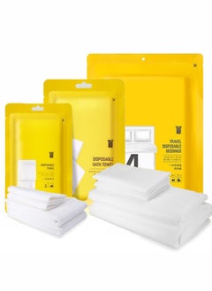 RATSAW 3 Pack Travel Disposable Bedding Set Disposable Bedding Sheets Sheet for Business Travel Hotel Trip Outdoor Camping 1 Quilt Covers 1 Bed Sheet and 2 Pillow Cases 2 Towel 1 Bath Towel  - Image 1
