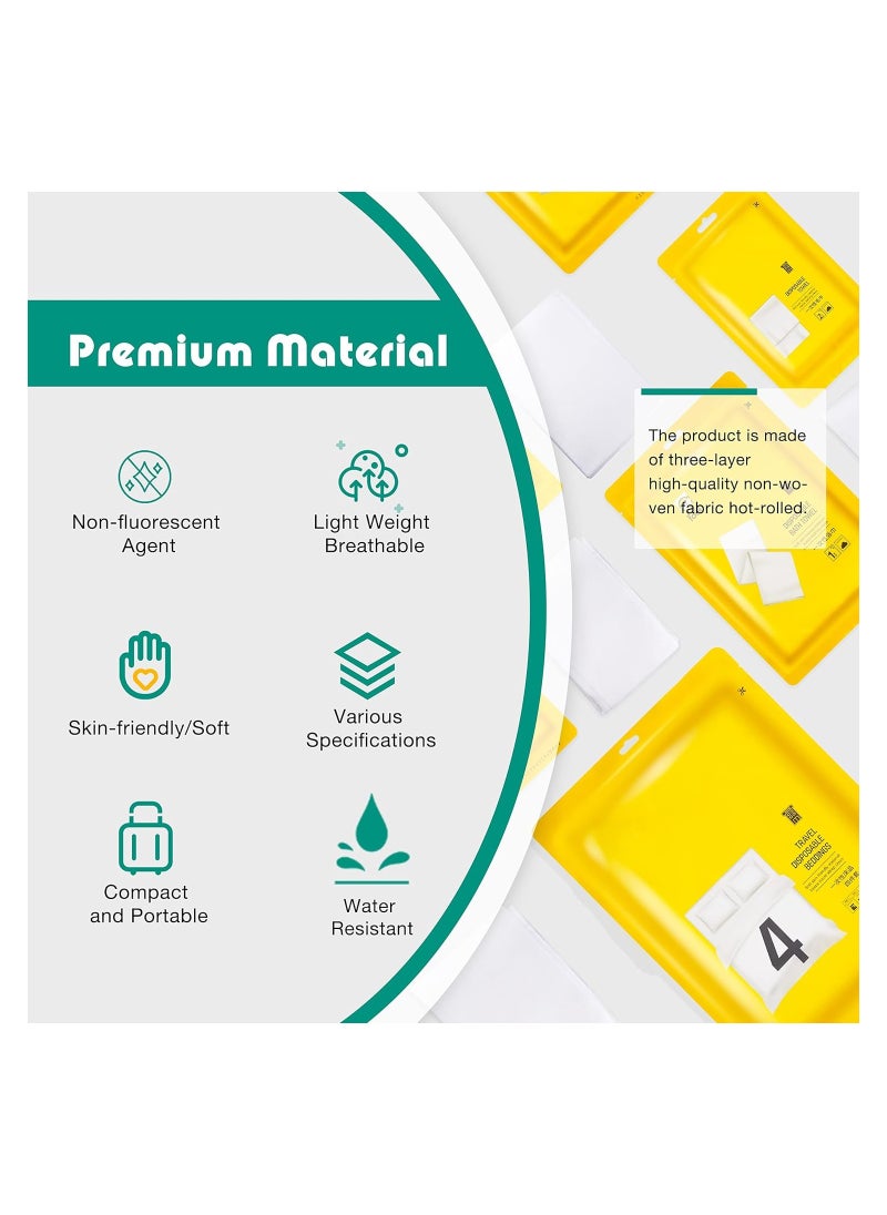 RATSAW 3 Pack Travel Disposable Bedding Set Disposable Bedding Sheets Sheet for Business Travel Hotel Trip Outdoor Camping 1 Quilt Covers 1 Bed Sheet and 2 Pillow Cases 2 Towel 1 Bath Towel  - Image 2