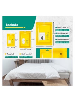 RATSAW 3 Pack Travel Disposable Bedding Set Disposable Bedding Sheets Sheet for Business Travel Hotel Trip Outdoor Camping 1 Quilt Covers 1 Bed Sheet and 2 Pillow Cases 2 Towel 1 Bath Towel  - Image 5