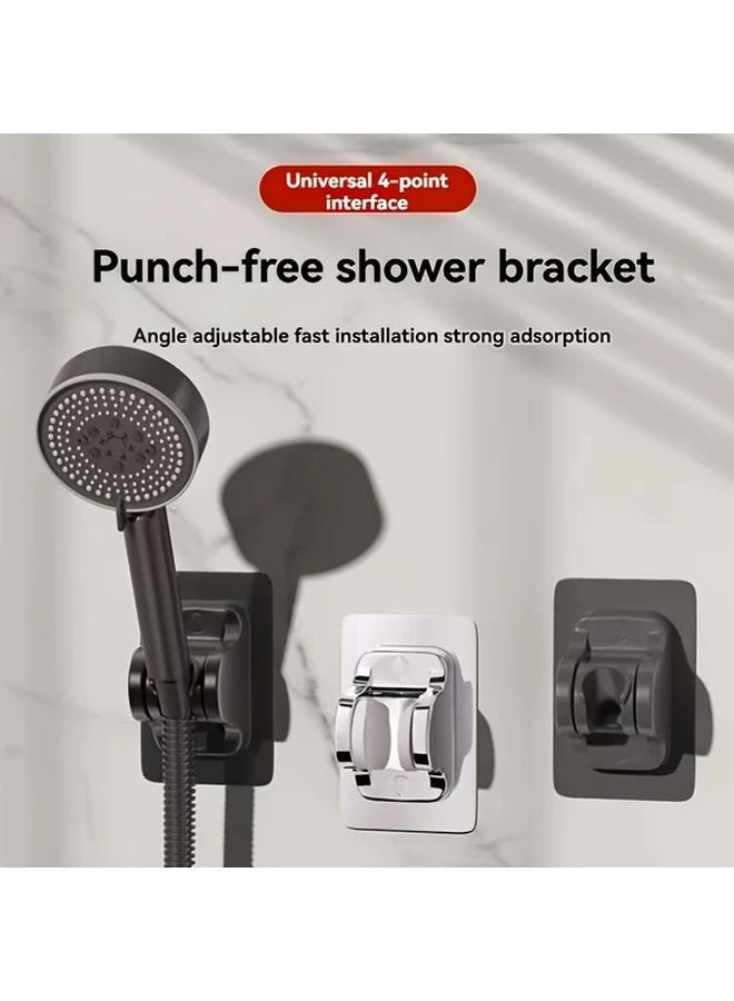 Adjustable Shower Head Holder Grey Easy Install No Drilling Strong Load Bearing Universal Fit - Image 2