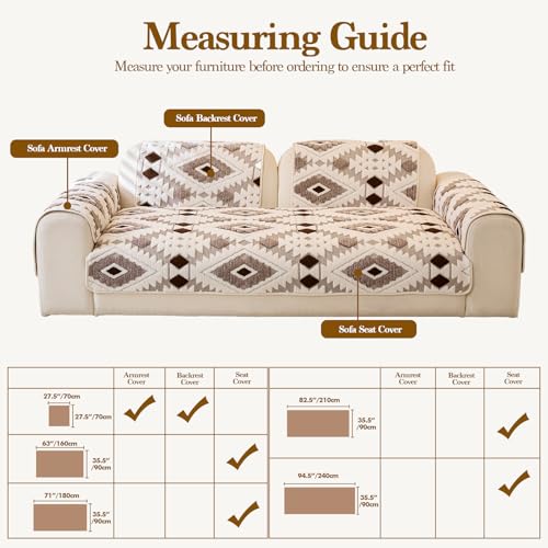 WEYOND Pet-Friendly Couch Covers for Sofa, Non-Slip Plush Couch Cover for 3 Cushion Couch Sofa, Washable Sofa Cover for Loveseat, 2 3 4 Seater (Seat Cover, 35.5" x 63", Coffee) - Image 5