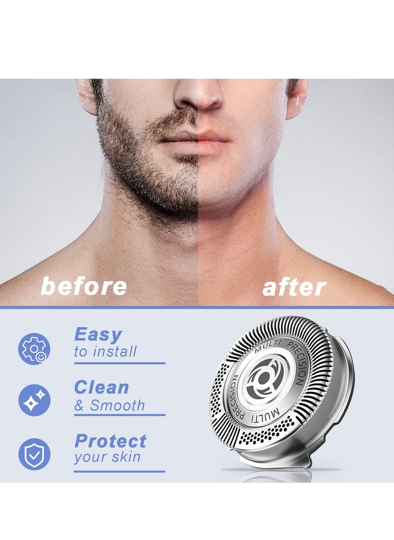 KASTWAVE - Shaver Replacement Heads 4 Set for Philips Norelco Shaver 5000 Series, PowerTouch, AquaTouch, OEM SH50 MultiPrecision, Upgrade Heads for a Cleaner Shave without Harming the Face - Image 1
