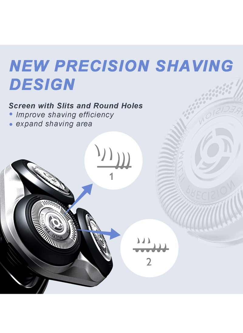KASTWAVE - Shaver Replacement Heads 4 Set for Philips Norelco Shaver 5000 Series, PowerTouch, AquaTouch, OEM SH50 MultiPrecision, Upgrade Heads for a Cleaner Shave without Harming the Face - Image 1