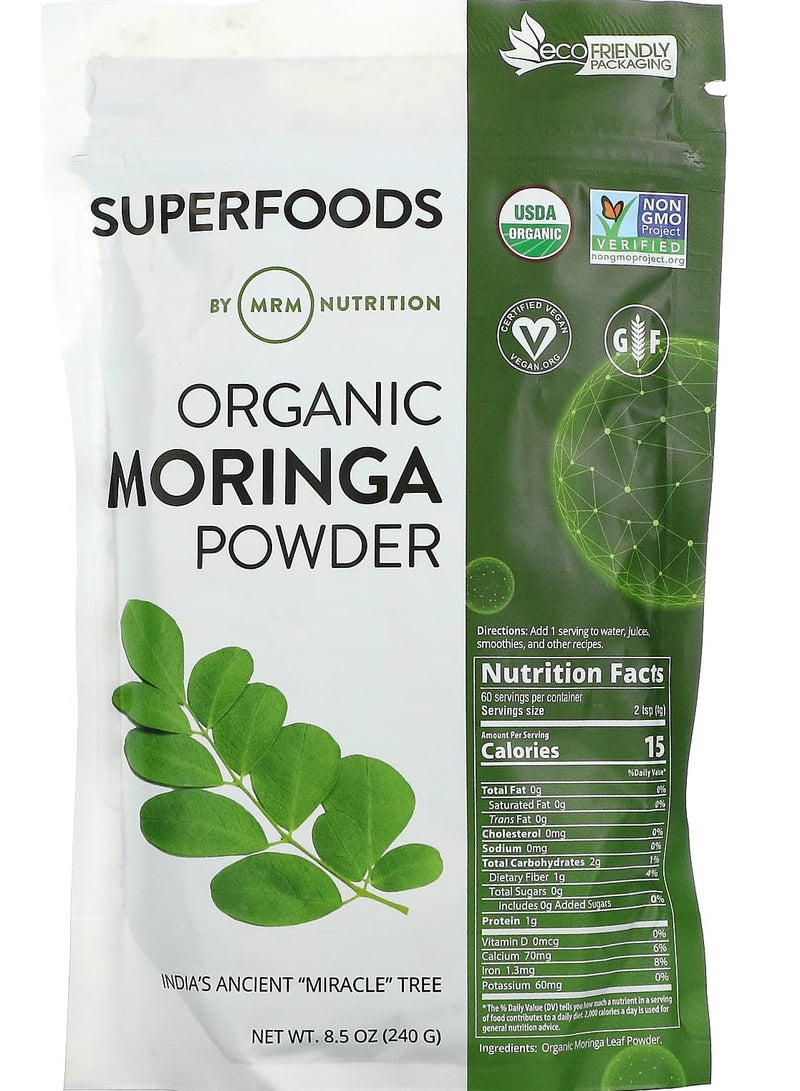 Organic Moringa Powder, 8.5 oz (240 g)