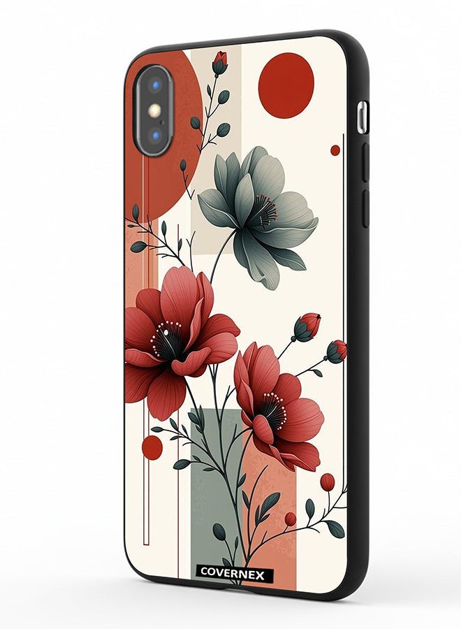 Covernex Apple iPhone X Protective Case Cover Printed Featuring Botanical Bloom - Image 1