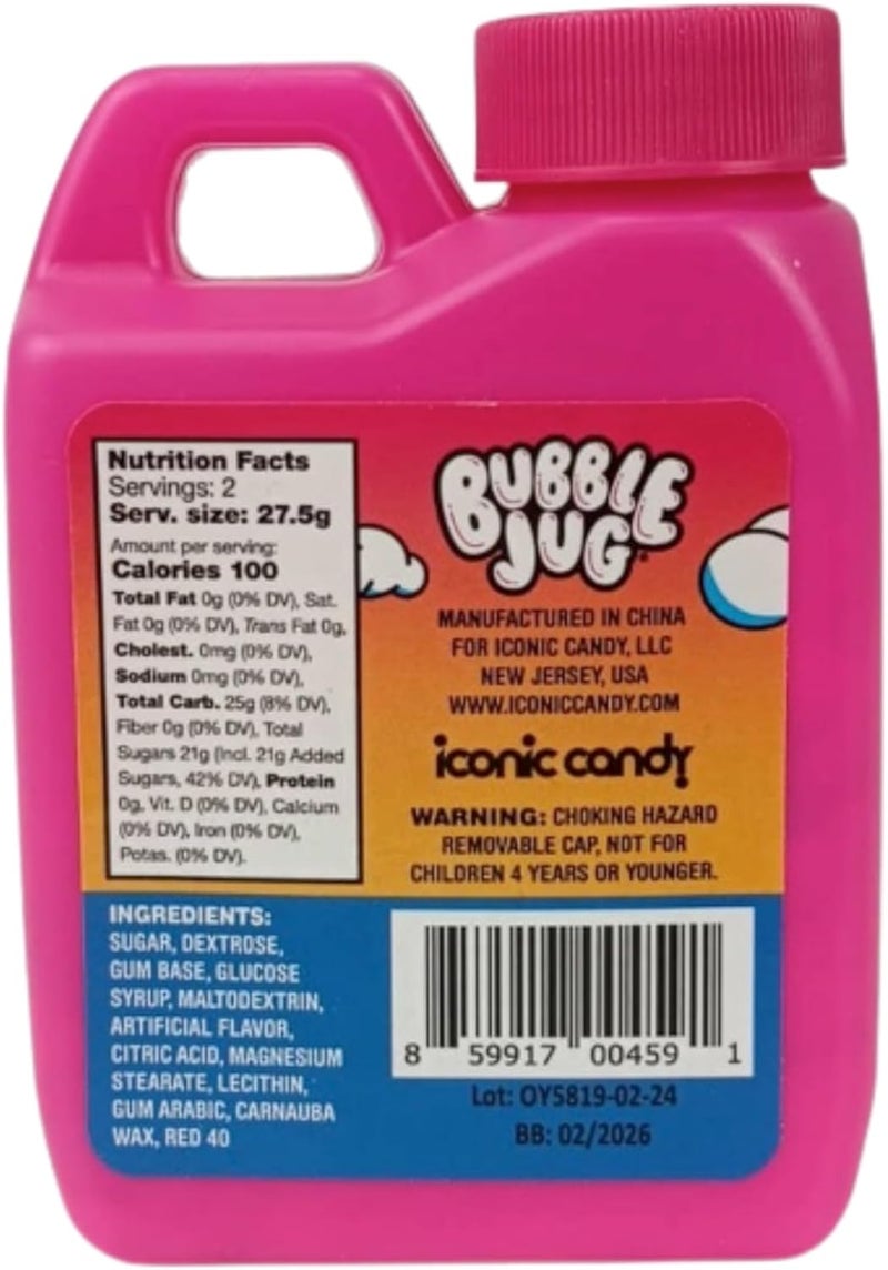 Bubble Jug جالون فقاعات فواكه استوائية - حلوى التسعينات الحنينية في حاوية ممتعة للاهتزاز والشرب - Image 2
