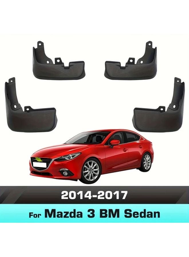 Black Mud Flaps Splash Guards 4pcs Set For Mazda 3 BM Axela Sedan 2014 2017 - Image 2