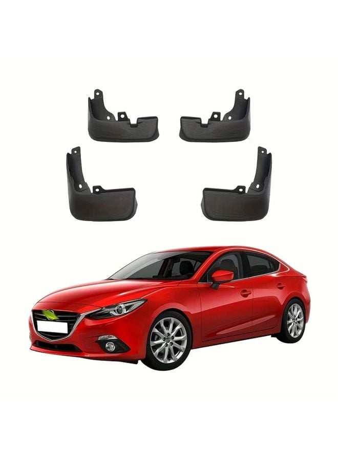 Black Mud Flaps Splash Guards 4pcs Set For Mazda 3 BM Axela Sedan 2014 2017 - Image 4