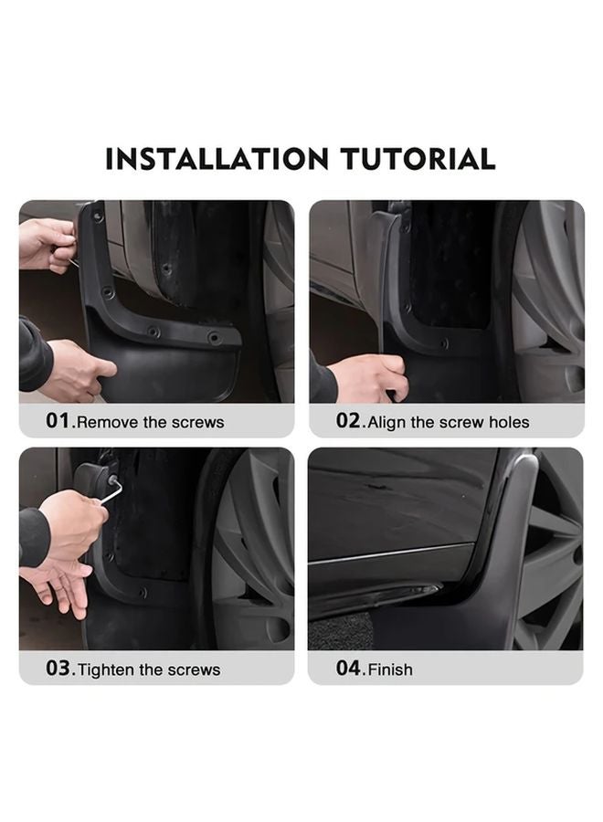 Black Mud Flaps Splash Guards 4pcs Set For Mazda 3 BM Axela Sedan 2014 2017 - Image 3