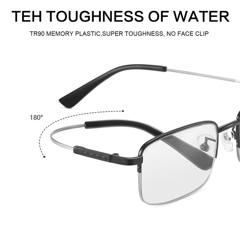 Yimi Progressive Photochromic Multifocus Reading Glasses Uv400 Sunglasses Blue Light Blocking Computer Readers For Men Women (Black  1.50  Multiplier_X) - Image 5