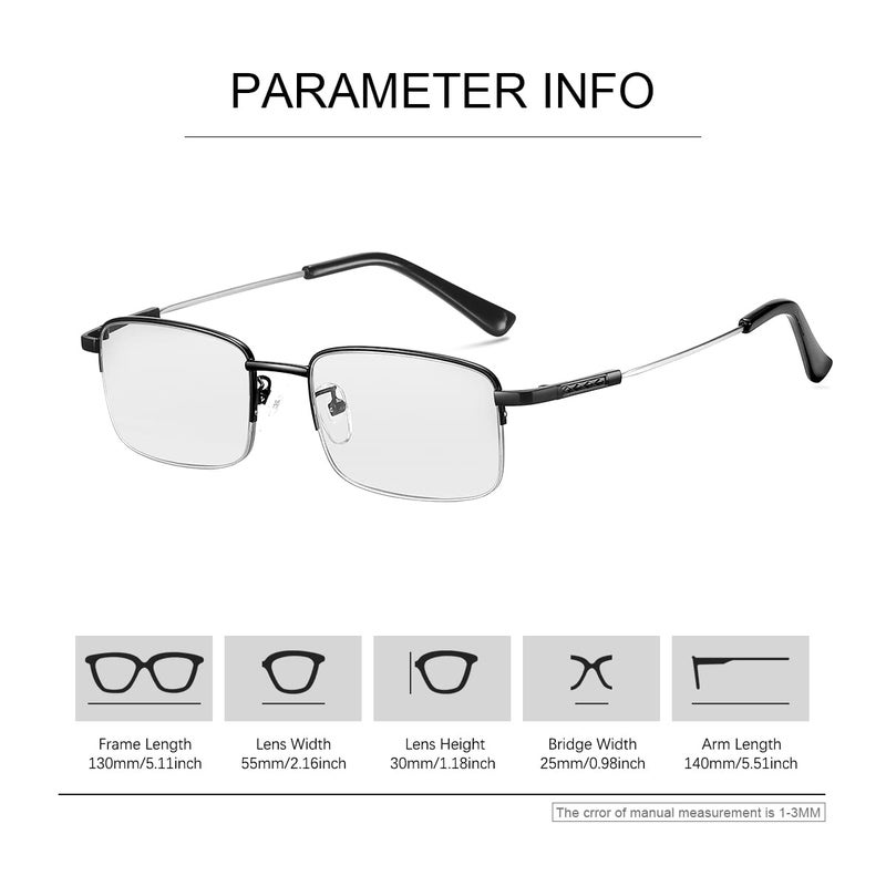 Yimi Progressive Photochromic Multifocus Reading Glasses Uv400 Sunglasses Blue Light Blocking Computer Readers For Men Women (Black  1.50  Multiplier_X) - Image 3