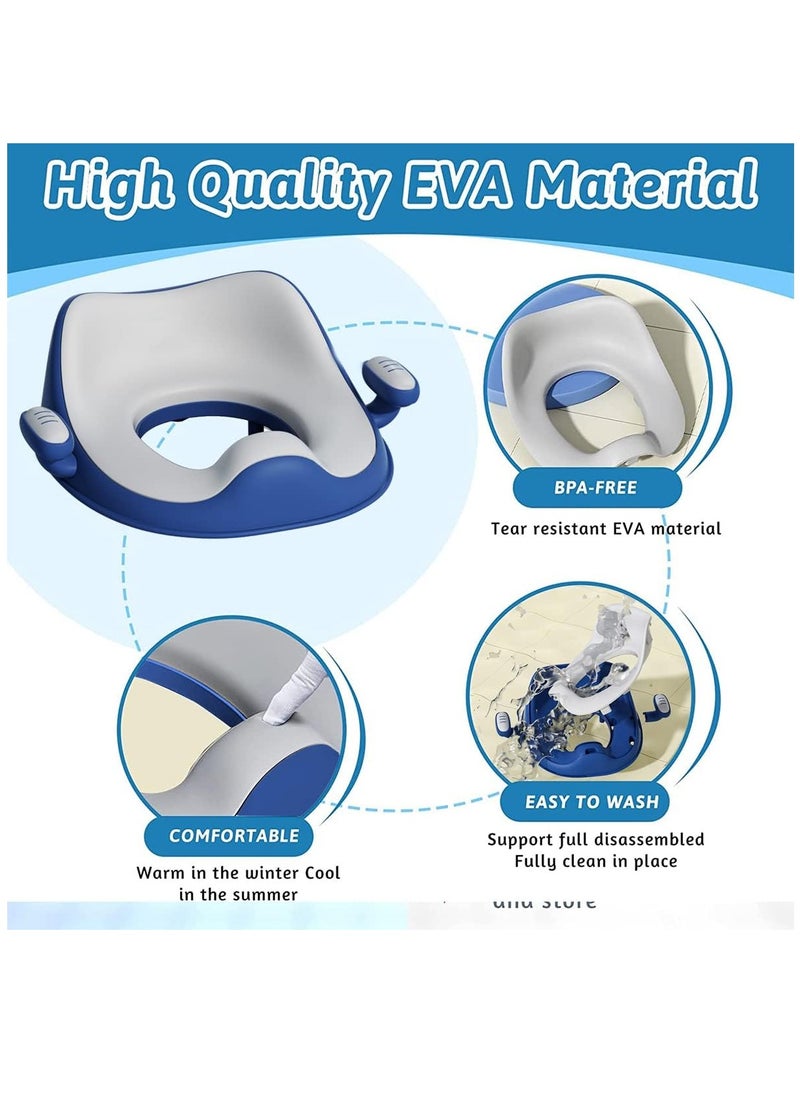 Arabest - Baby Training Toilet Seat, Soft Toddler Potty Seat with EVA Material and Anti-Slip Design, Children Toilet Seat for Potty Training and Bathroom Assistance (Blue) - Image 1