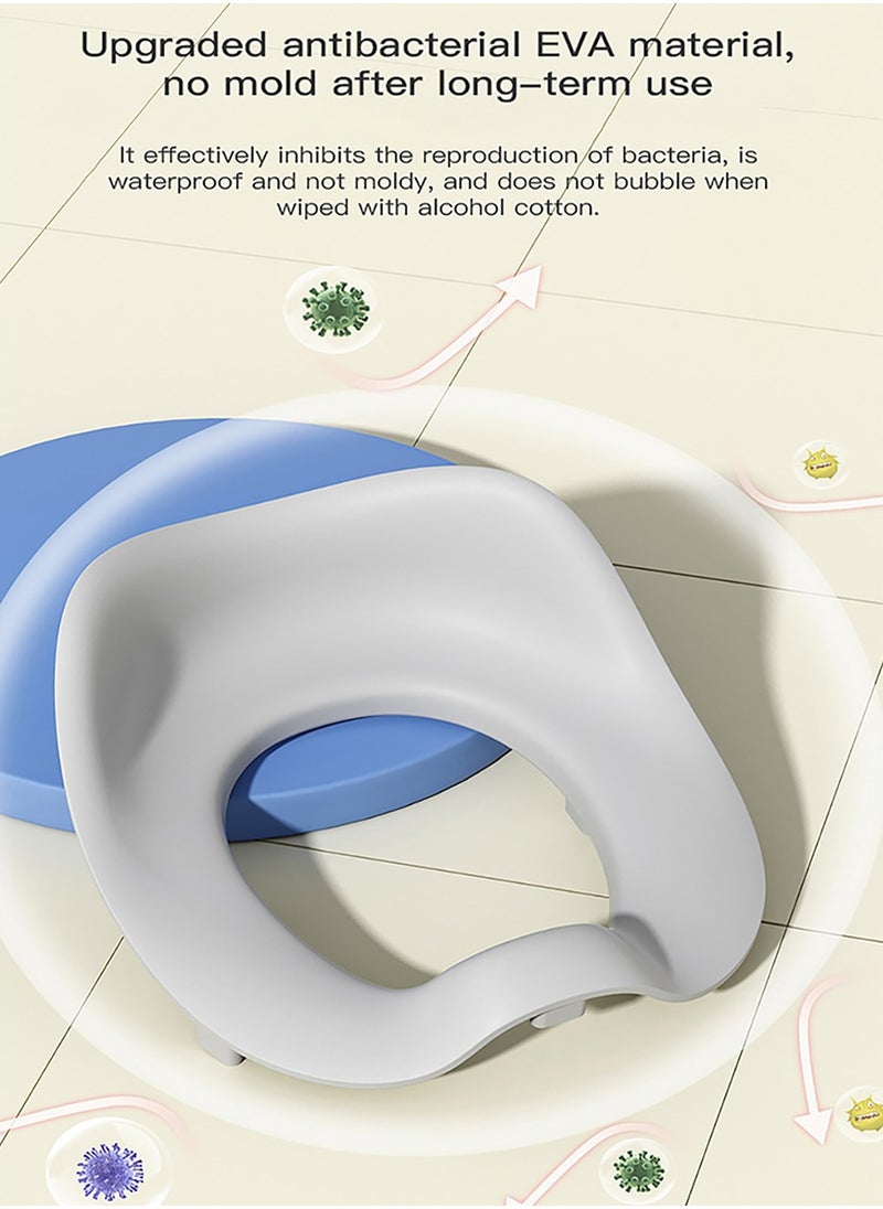 Arabest - Baby Training Toilet Seat, Soft Toddler Potty Seat with EVA Material and Anti-Slip Design, Children Toilet Seat for Potty Training and Bathroom Assistance (Blue) - Image 1