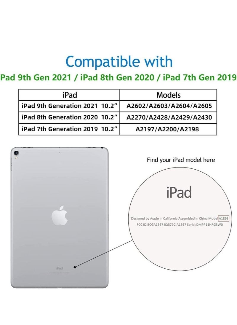 iPad 9th/8th/7th Generation case (2021/2020/2019) iPad 10.2-Inch Case with Pencil Holder [Sleep/Wake] Slim Soft TPU Back Smart Magnetic Stand Protective Cover Cases (Blue Purple) - Image 2