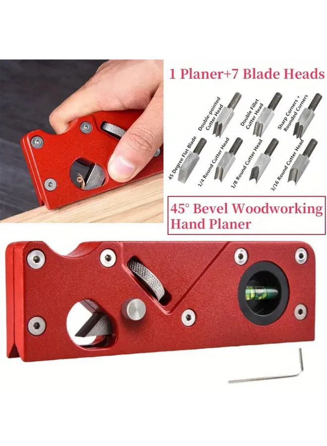 8Pcs Adjustable Bevel Chamfer Planer 45 Degree Woodworking Manual Corner Shaving Tool - Image 2