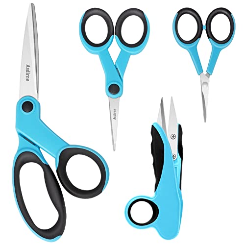 Asdirne Premium sewing Scissors Bundle, Perfect Sewing Partners, Sharp and Durable, Comfortable Handle, Contains 9”Fabric scissors, 5”Detail Shear, 3.9”Embroidery Scissors, 4.8”Thread Snips - Image 1