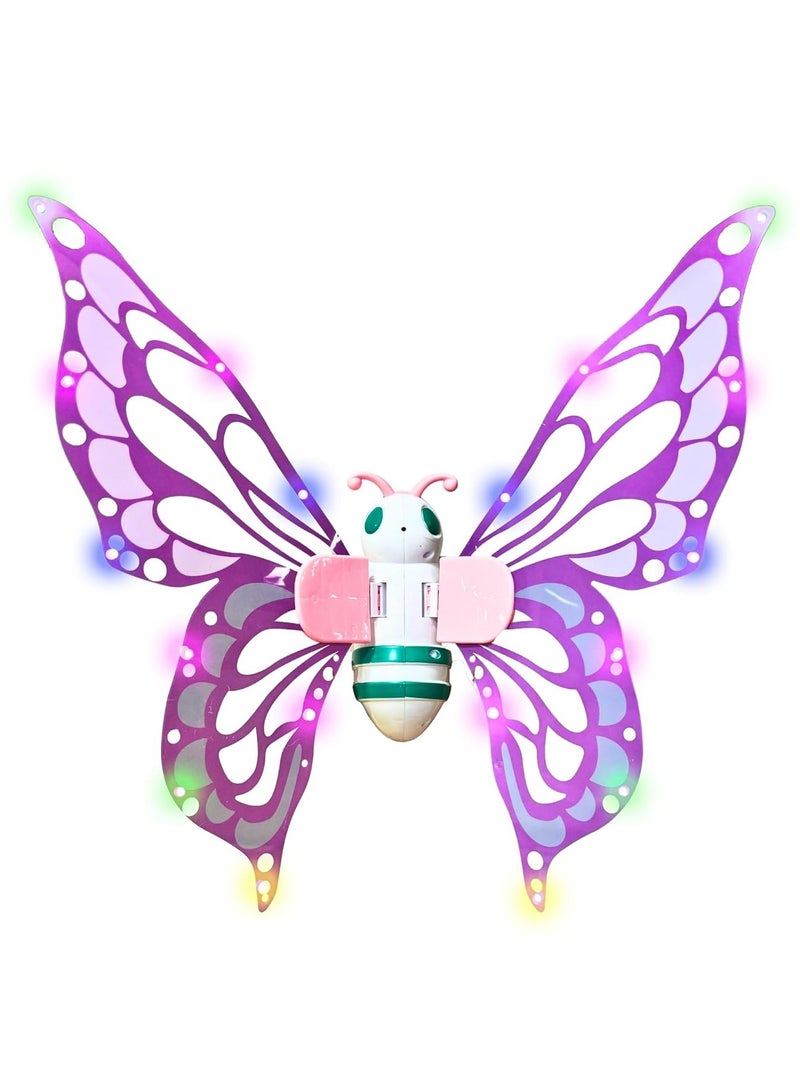 دريمزون إكسسوار أزياء Eif Wings Fairy Wings التنكرية يمكنك صنعه بنفسك مع ضوء LED وموسيقى لحفلات الأطفال وأعياد الميلاد - Image 1