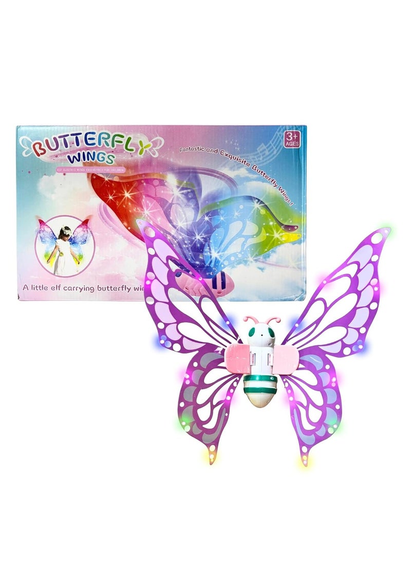 دريمزون إكسسوار أزياء Eif Wings Fairy Wings التنكرية يمكنك صنعه بنفسك مع ضوء LED وموسيقى لحفلات الأطفال وأعياد الميلاد - Image 3