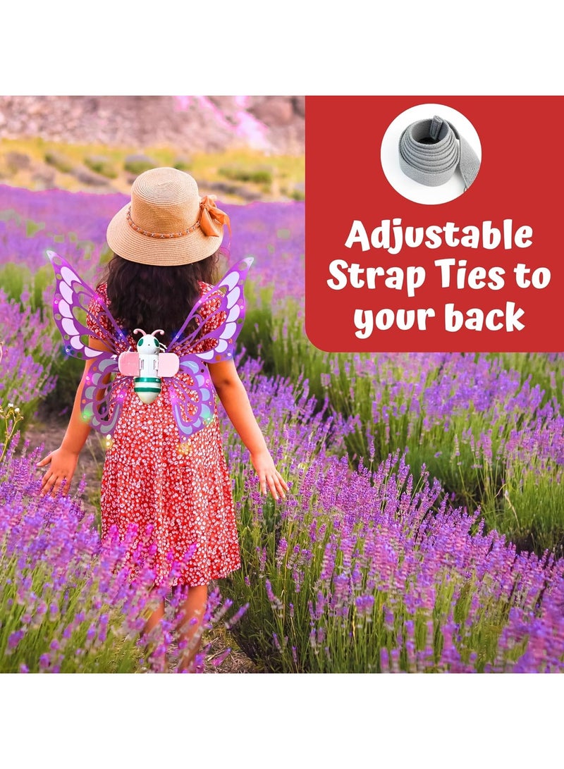 دريمزون إكسسوار أزياء Eif Wings Fairy Wings التنكرية يمكنك صنعه بنفسك مع ضوء LED وموسيقى لحفلات الأطفال وأعياد الميلاد - Image 4