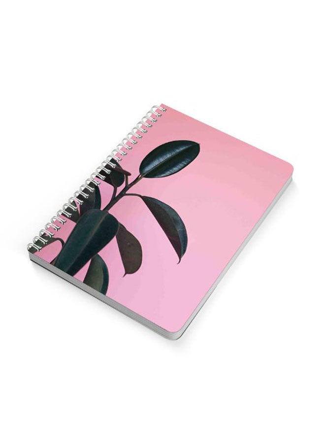 LOWHA Rubber Plant A5 Spiral Bound Notebook Pink/Green - Image 2