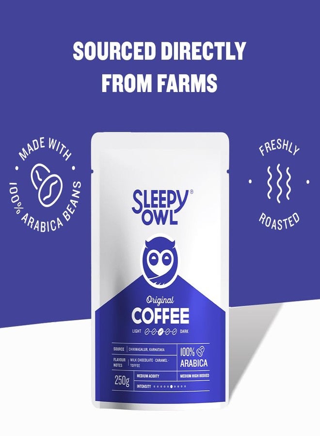 Sleepy Owl Original Ground Coffee | Fine Grind Coffee | Moka Pot, Home Espresso | Medium Roast | 100% Arabica | Freshly Roasted & Ground | 250g | Directly Sourced From Chikmagalur - Image 3