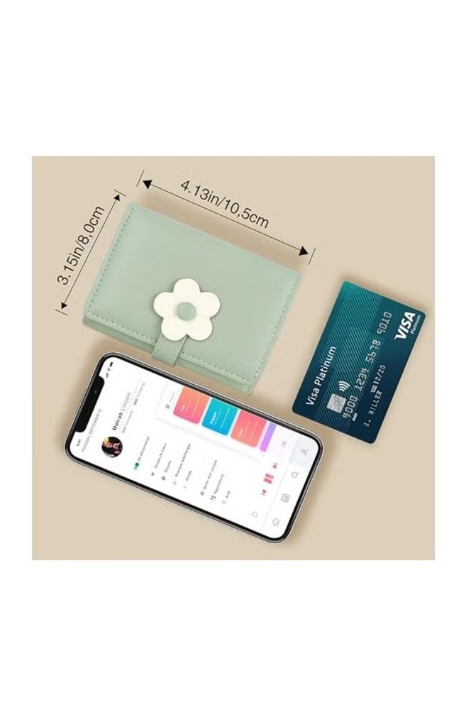 Leather RFID Blocking Small Trifold Wallets for Women - Image 4