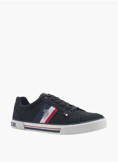 U.S. Polo Assn. Logo Print Lace-Up Canvas Sneakers  - Image 1