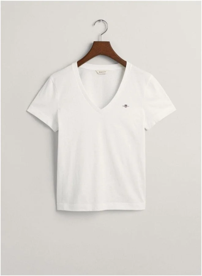 GANT  Gant Shield V-Neck T-Shirt for Women | Best Price UAE