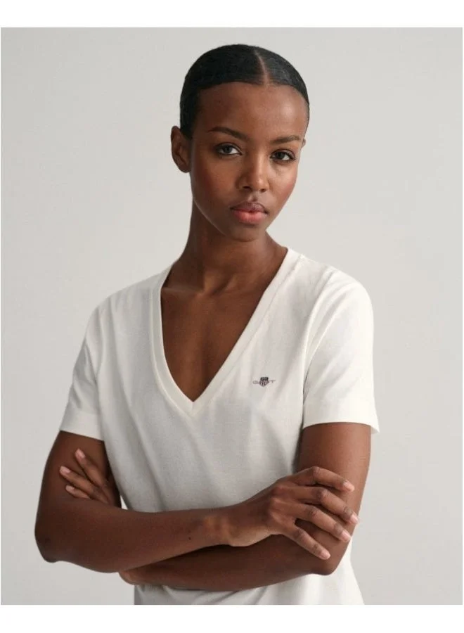 GANT  Gant Shield V-Neck T-Shirt for Women | Best Price UAE