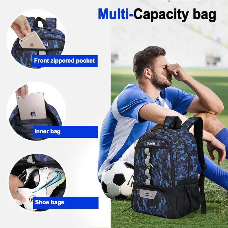 Goloni |Basketball Soccer Backpack Bag - Soccer Backpack & Bags for Basketball, Volleyball & Football Sports, Includes Separate Cleat Shoe and Ball Compartment, fit to & Adult - Image 2