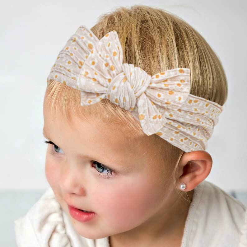XuoAz Baby Girls Bow Flora Headband Baby Turban Knotted Elastic Headwrap for Newborn Infant Toddler Hair Accessories - Image 3