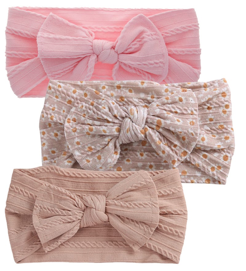 XuoAz Baby Girls Bow Flora Headband Baby Turban Knotted Elastic Headwrap for Newborn Infant Toddler Hair Accessories - Image 1