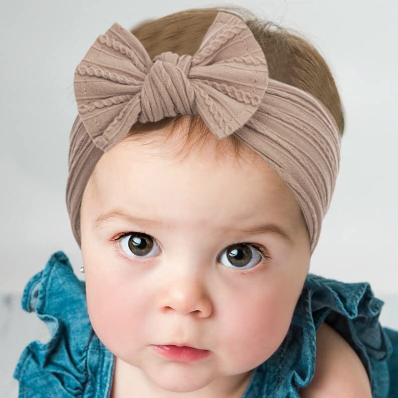 XuoAz Baby Girls Bow Flora Headband Baby Turban Knotted Elastic Headwrap for Newborn Infant Toddler Hair Accessories - Image 4