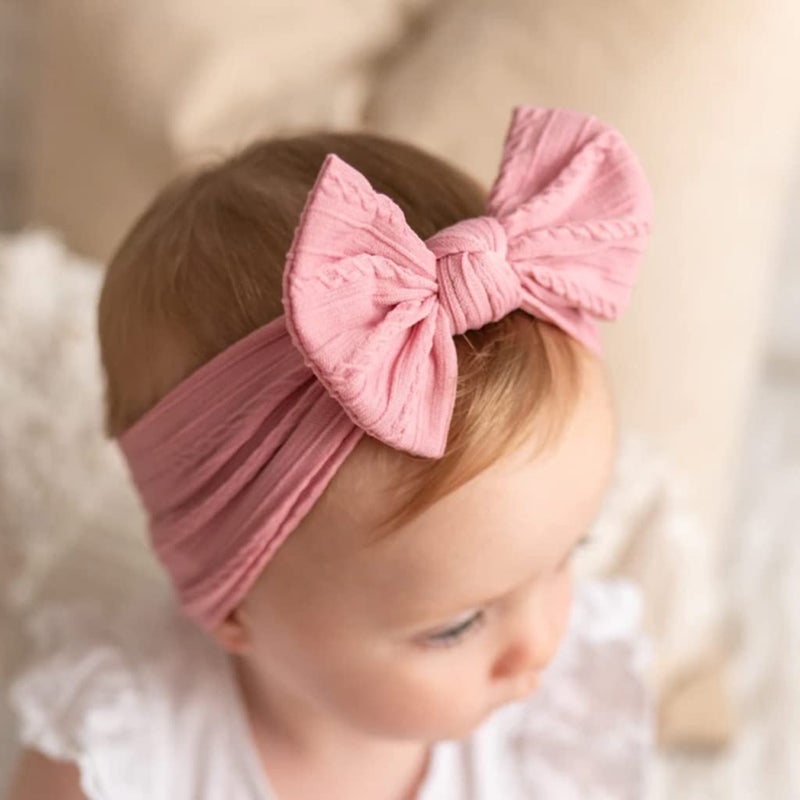 XuoAz Baby Girls Bow Flora Headband Baby Turban Knotted Elastic Headwrap for Newborn Infant Toddler Hair Accessories - Image 2
