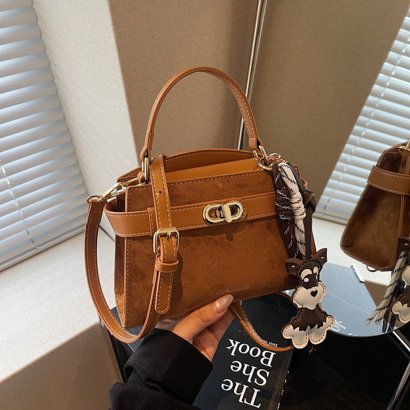 Women's PU Leather Tote Shoulder Bag with Lock Clasp - Image 2