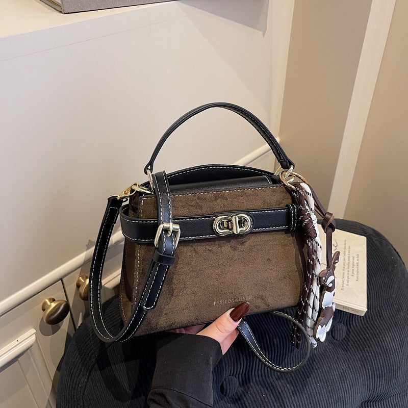 Women's PU Leather Tote Shoulder Bag with Lock Clasp - Image 3