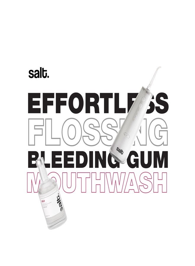 Salt. Oral Care Professional Home Dental Kit | Wave Portable Water Flosser with 3 Modes & 360° Nozzle & Elixir Gum Care Mouthwash 330ml | Cordless Rechargeable Flosser, Daily Oral Hygiene Combo - Image 2