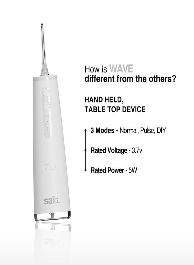 Salt. Oral Care Professional Home Dental Kit | Wave Portable Water Flosser with 3 Modes & 360° Nozzle & Elixir Gum Care Mouthwash 330ml | Cordless Rechargeable Flosser, Daily Oral Hygiene Combo - Image 4
