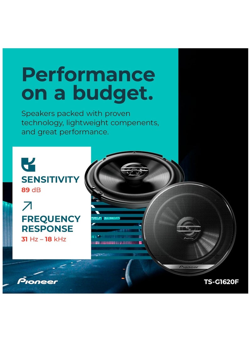 Pioneer Pioneer TS-G1620F, 2-Way Car Audio Speakers, Full Range, Clear Sound Quality, Easy Installation and Enhanced Bass Response, 6.5” speakers - Image 3