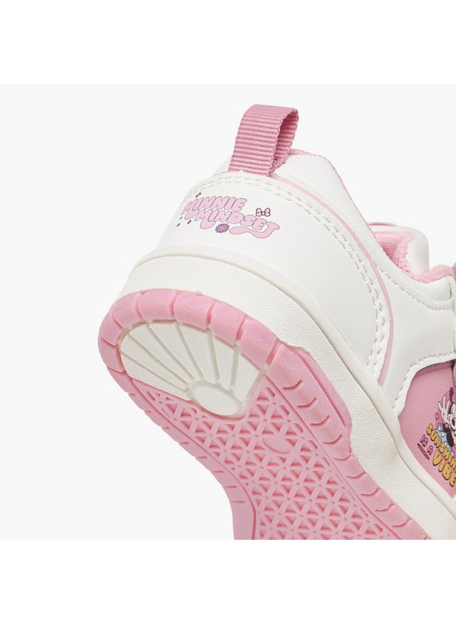 Disney Girls Minnie Mouse Applique Sneakers with Hook and Loop Closure  - Image 5