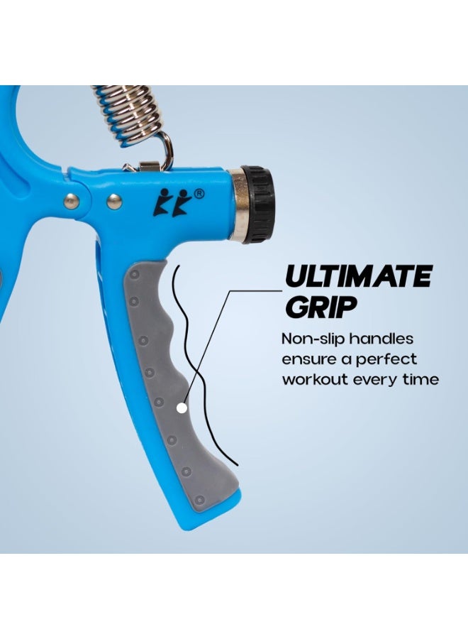 KONEX Adjustable Hand Gripper Strengthener for Men & Women | Hand Exercise Equipment for Home and Gym Workouts (With Counter, Blue) - Image 5