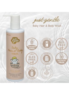 Just Gentle Just Gentle Baby Hair & Body Wash Ultra Gentle 200ml - 99% Natural Ingredients, Tear-Free, Hydrating Aloe Vera & Chamomile. Organic Ingredients certified by EcoCert.  - Image 4