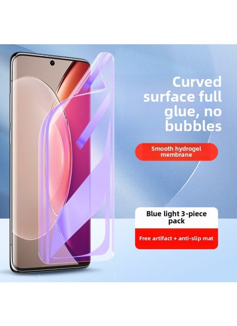 Applicable To Vivox90 Mobile Phone Film X100/x80pro S15/17/16/18 Tempered X200pro Curved Screen-Colour:Imported Hydrogel [blu-ray* Full Glue Unlocks In Seconds] 3 Pieces* Free Artifact-Size:vivo X60 Pro