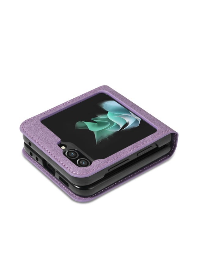 general Wallet Case for Samsung Galaxy Z Flip 6 5G, Vintage Premium PU Leather Cover Flip Case Ultra Thin Slim Phone Case - Image 5