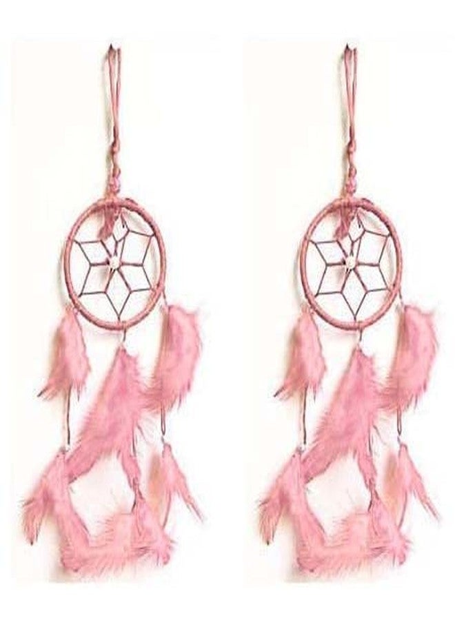 Mehruna Dream Catchers Wall Hangings for Home Decor Bedroom Livingroom Balcony Car Handmade Dreamcatcher for Positivity Feathers Wall Decoration Items for Kids Room|3L x 10H inch; Pack of 2