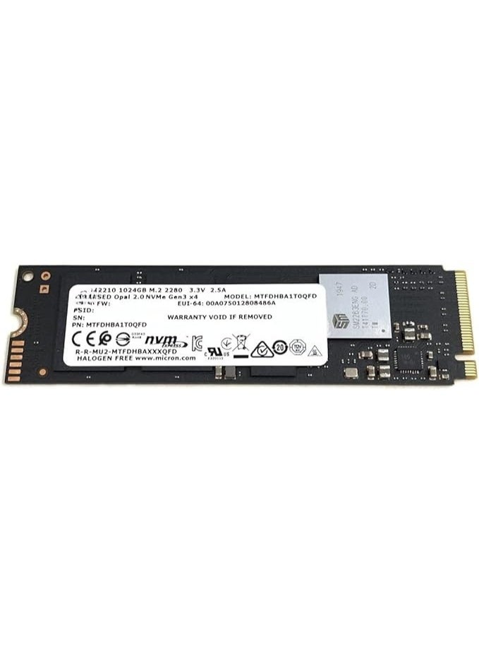 1TB M.2 2280 NVMe PCIe Gen 3 SSD with TCG Opal 2.0 Encryption, Compatible with Dell, HP, Lenovo, Asus, Acer