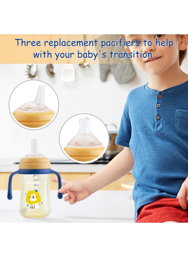 Qshare Weighted Straw Sippy Cupsippy Cup With Straw And Handlesweighted Straw Trainer Cupnospill Easy Grip Cup With Soft Flex Spoutwith 3 Sippy Spouts For Baby And Toddlers (Yellow) - Image 3