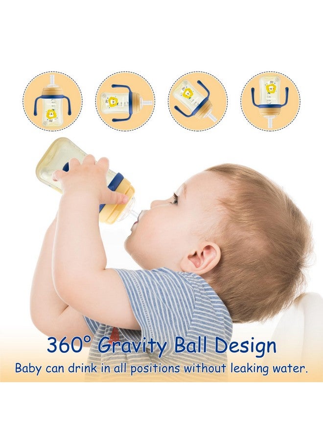 Qshare Weighted Straw Sippy Cupsippy Cup With Straw And Handlesweighted Straw Trainer Cupnospill Easy Grip Cup With Soft Flex Spoutwith 3 Sippy Spouts For Baby And Toddlers (Yellow) - Image 2