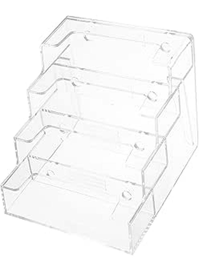 Vertical Business Card Holder 4 Compartments Desktop Organizer and Display Stand - Image 1