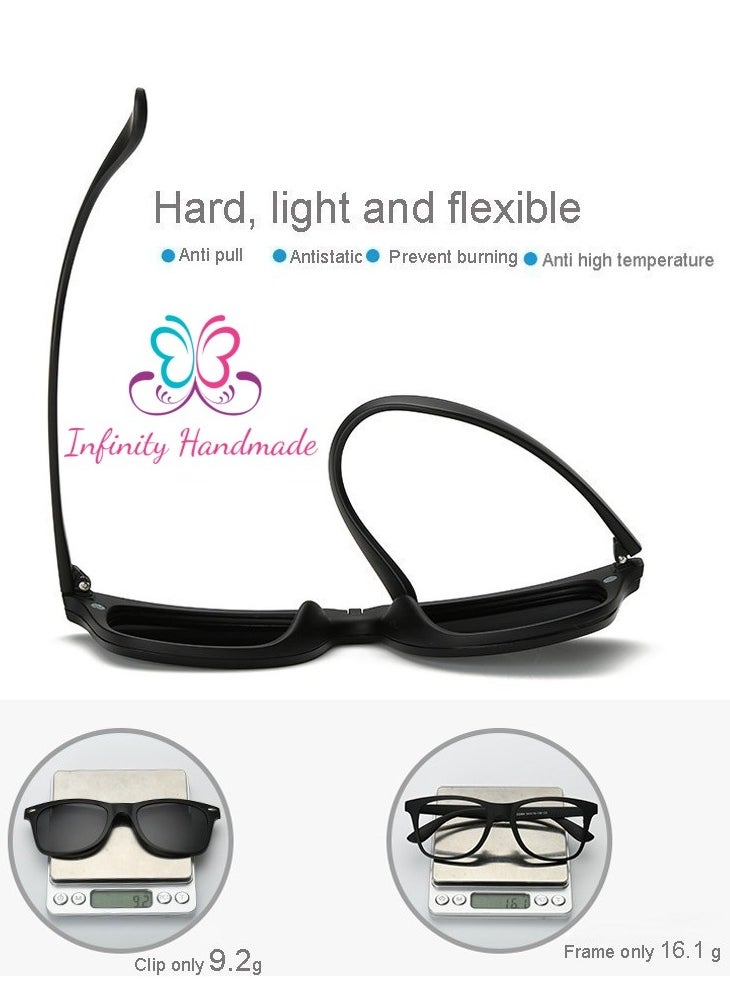 Generic Unisex sunglasses featuring a TR90 base frame with four magnetic replacement lenses in various colors, polarized sunglasses, superior UV400 protection, and an elegant leather case, perfect for a special gift. Exclusively from INFINITYHANDMADE.  - Image 4